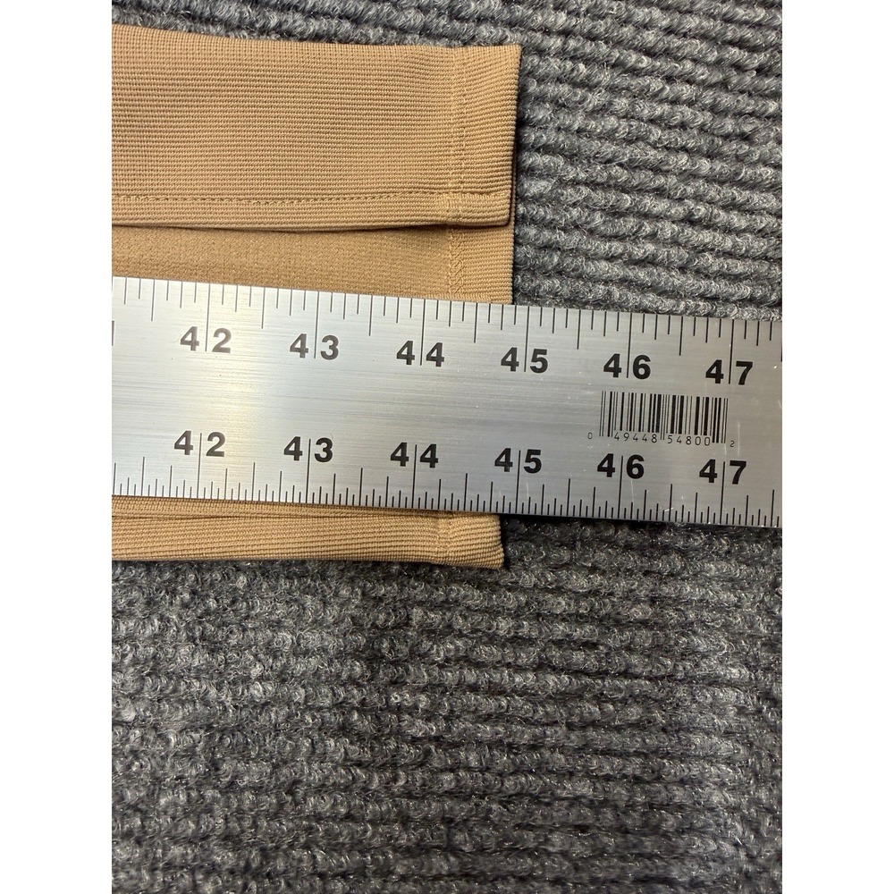 Zara Ottoman Leggings Womens Medium High Waist Stretch Slit Front Color Camel - Picture 7 of 16